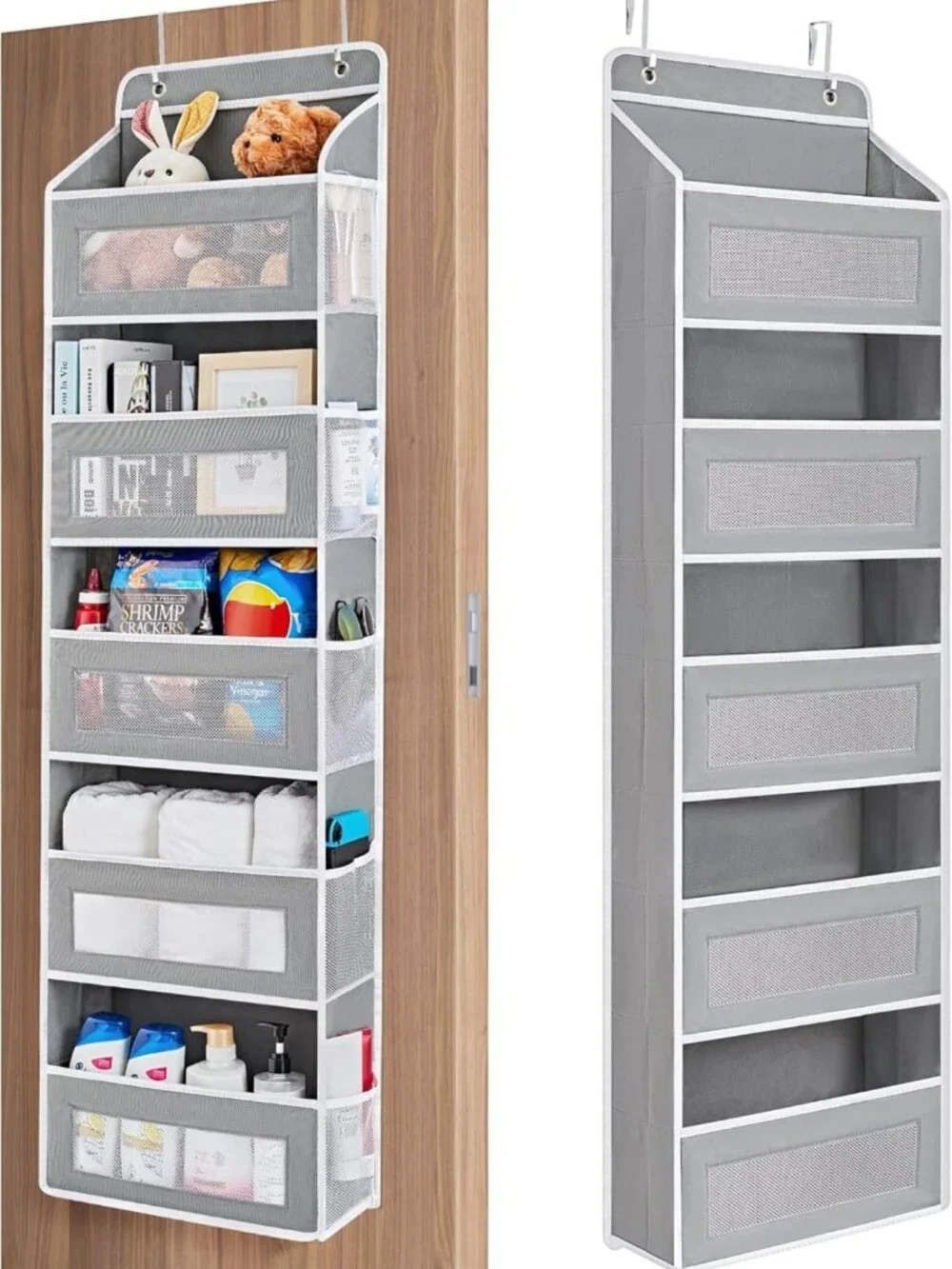 5-Shelf Over Door Organizer with Large Pockets - Anti-Tilt Storage for Home